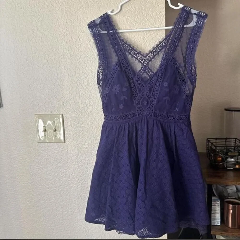 Free-people Women's Purple Mini Dress